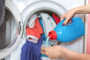 laundry detergent during laundry