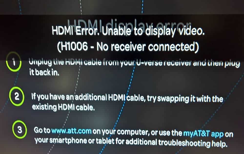 hdmi error unable to display video